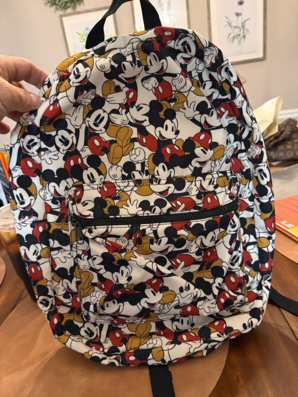 Kids Mickey Mouse Print Backpack - White/Red/Black/Gold